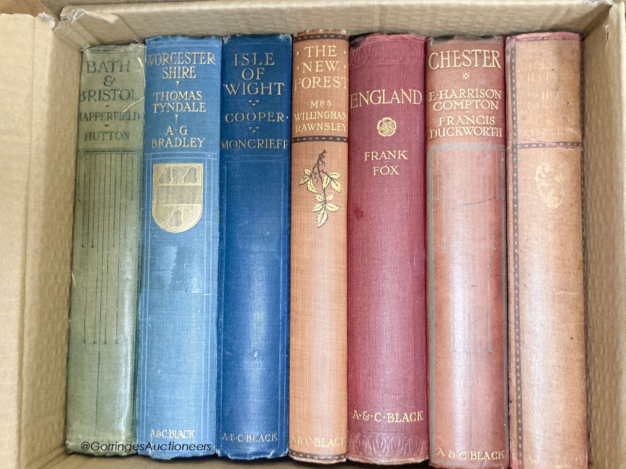 A large collection of cloth-bound and other topographical books on British counties and cities, mainly published by A. & C. Black